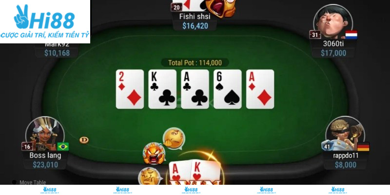Luật chơi Poker Hi88 dễ hiểu, chuẩn quốc tế cho mọi cấp độ